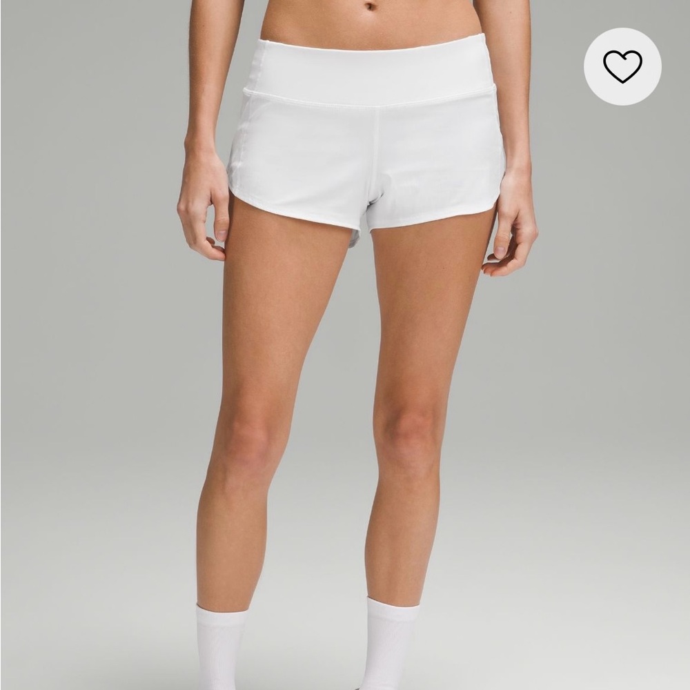 Lululemon Athletica White Low-Rise Speed Shorts